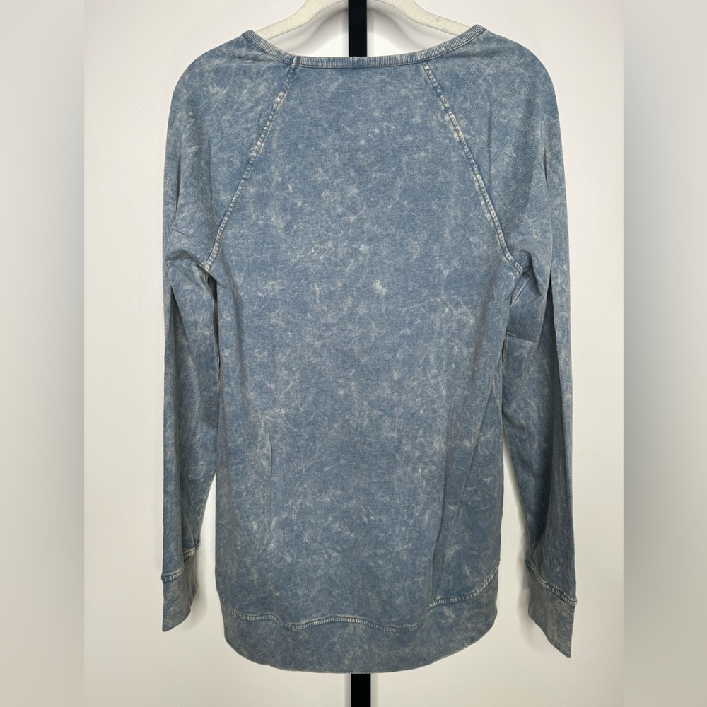 Disneyland Resort Women's Denim Mickey Mouse Rhinestone Embellished Sweatshirt - Picture 2 of 4